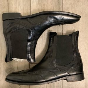 Salvatore Ferragamo black dress ankle boots wingtip sartorial dapper classy gq